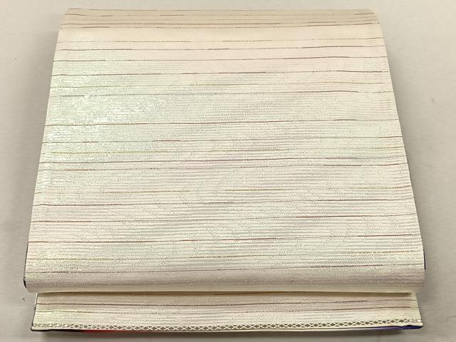 平和屋着物◎両面　全通柄袋帯　桃山　孔雀文　銀糸　正絹　逸品　CABK3060yk