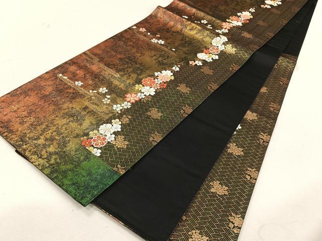 平和屋着物◎六通柄袋帯　唐織　寿香錦　金銀糸　正絹　逸品　CABK3068yk
