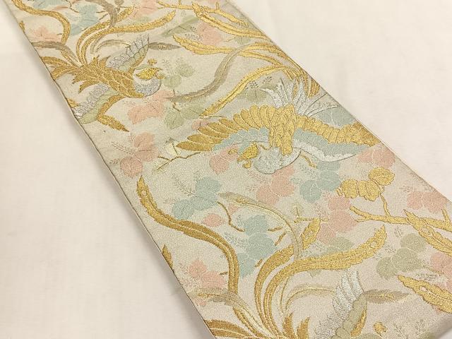 平和屋着物◎六通柄袋帯　鳳凰桐文　金銀糸　正絹　逸品　CABK3082yk