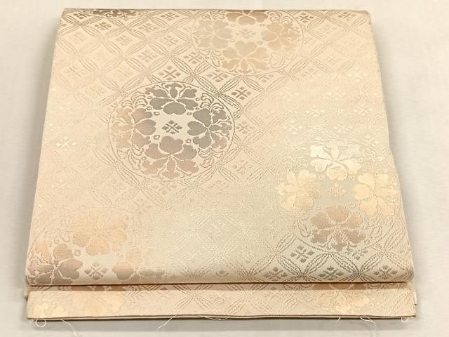 平和屋着物◎六通柄　本袋帯　草花丸文　金糸　正絹　逸品　CABK3088yk
