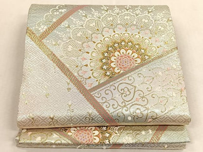 平和屋着物◎二重箔佐賀錦　六通柄袋帯　花唐草文　金糸　やまとオリジナル　正絹　逸品　CABK3092yk