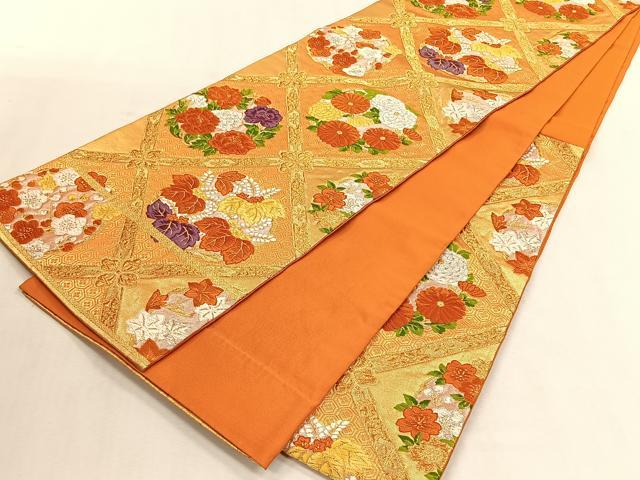 平和屋着物◎六通柄袋帯　唐織　御殿天井絵文　金銀糸　正絹　逸品　CABK3096yk