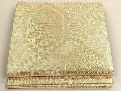 平和屋着物◎佐賀錦　全通柄袋帯　吉祥花文　金糸　正絹　逸品　未使用　CABK3097yk