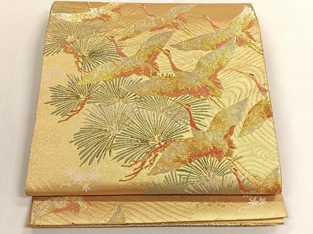 平和屋着物◎六通柄袋帯　飛鶴浜松文　金銀糸　正絹　逸品　CABK3106yk