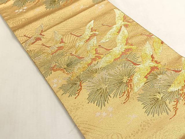 平和屋着物◎六通柄袋帯　飛鶴浜松文　金銀糸　正絹　逸品　CABK3106yk