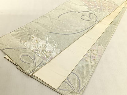 平和屋着物◎六通柄袋帯　唐織　あい絵　金銀糸　三越扱い　正絹　逸品　CABK3110yk