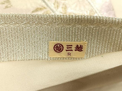 平和屋着物◎六通柄袋帯　唐織　あい絵　金銀糸　三越扱い　正絹　逸品　CABK3110yk