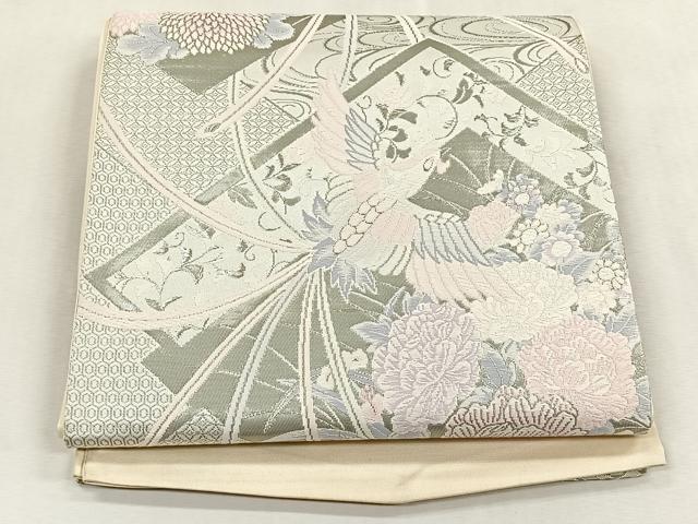 平和屋着物◎西陣　白寿苑謹製　六通柄袋帯　唐織　清風鳳凰文　プラチナ箔　証紙付き　正絹　逸品　未使用　CABK3140yk