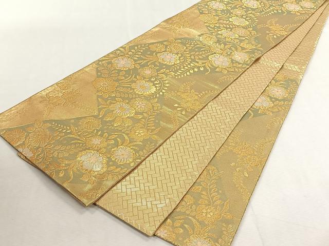 平和屋着物◎六通柄袋帯　辻が花　金銀糸　正絹　逸品　CABK3161yk