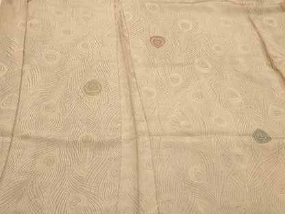 平和屋着物＃羽織　寿光織　孔雀羽文　金銀糸　正絹　逸品　CABK3201in