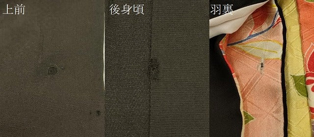 平和屋着物＃羽織　孔雀羽文　黒地　金銀彩　正絹　逸品　CABK3203in