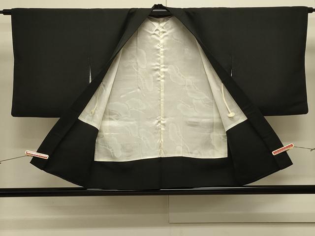 平和屋着物＃羽織　枝楓文　黒地　正絹　逸品　CABK3204in