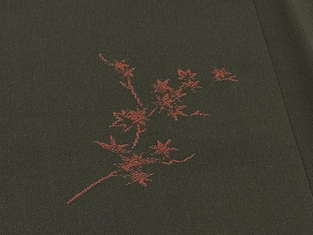 平和屋着物＃羽織　枝楓文　黒地　正絹　逸品　CABK3204in