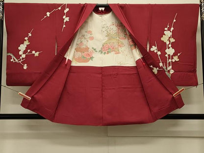 平和屋着物＃羽織　枝梅文　金銀彩　正絹　逸品　CABK3207in