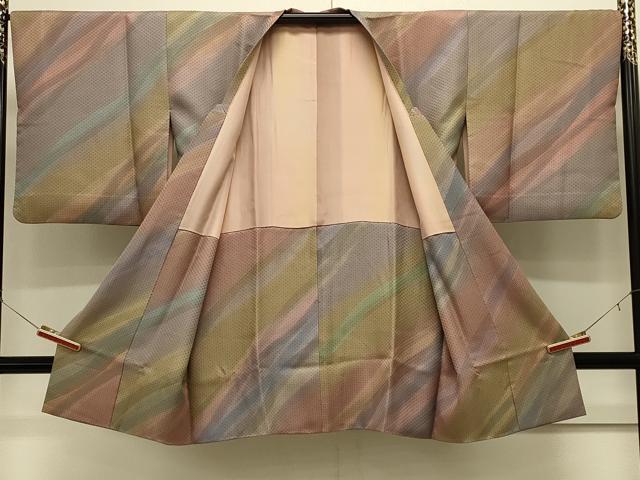 平和屋着物＃道行コート　流線文　暈し染め　ロング丈　正絹　逸品　CABK3212in