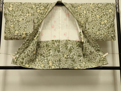 平和屋着物＃羽織　総絞り　枝葉文　正絹　逸品　CABK3217in