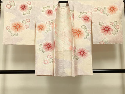 平和屋着物＃名門　藤娘きぬたや・総絞り　羽織　道長草花文　正絹　逸品　CABK3220in