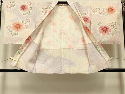 平和屋着物＃名門　藤娘きぬたや・総絞り　羽織　道長草花文　正絹　逸品　CABK3220in