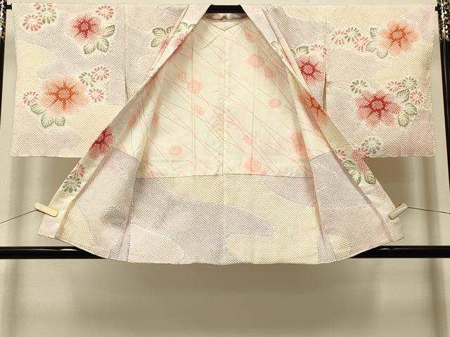 平和屋着物＃名門　藤娘きぬたや・総絞り　羽織　道長草花文　正絹　逸品　CABK3220in