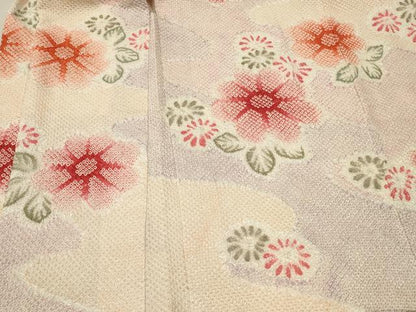 平和屋着物＃名門　藤娘きぬたや・総絞り　羽織　道長草花文　正絹　逸品　CABK3220in