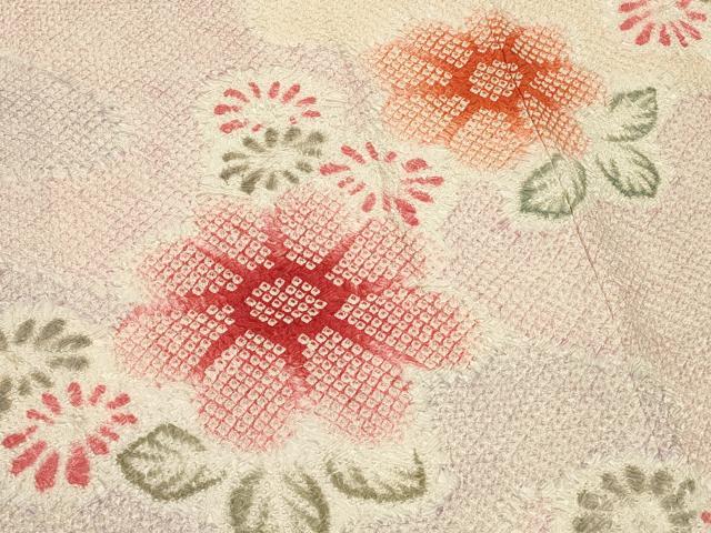 平和屋着物＃名門　藤娘きぬたや・総絞り　羽織　道長草花文　正絹　逸品　CABK3220in