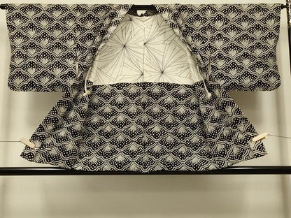 平和屋着物＃羽織　総絞り　青海波文　正絹　逸品　CABK3222in