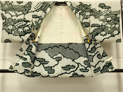 平和屋着物＃本疋田絞り　羽織　総絞り　流水風景花文　正絹　逸品　CABK3223in