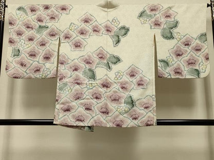 平和屋着物＃羽織　総絞り　草花文　正絹　逸品　CABK3229in