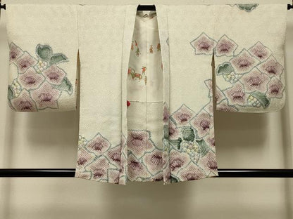 平和屋着物＃羽織　総絞り　草花文　正絹　逸品　CABK3229in