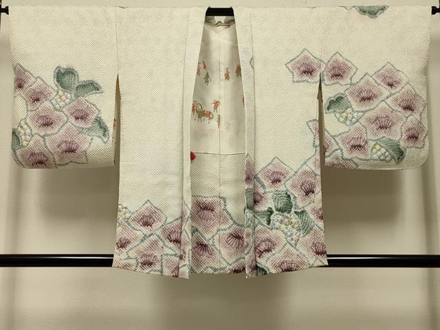 平和屋着物＃羽織　総絞り　草花文　正絹　逸品　CABK3229in