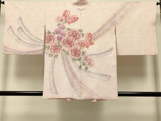 平和屋着物＃名門　藤娘きぬたや・総絞り　羽織　熨斗花鳥文　正絹　逸品　CABK3232in
