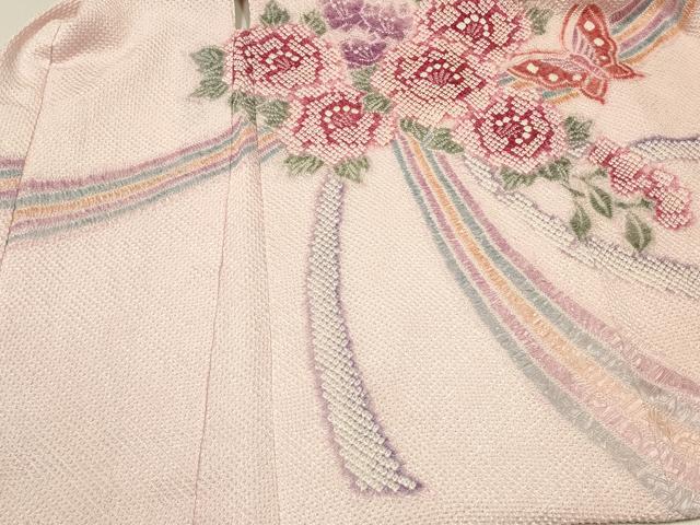 平和屋着物＃名門　藤娘きぬたや・総絞り　羽織　熨斗花鳥文　正絹　逸品　CABK3232in