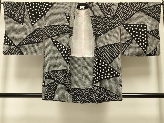 平和屋着物＃羽織　総絞り　吉祥文　黒地　正絹　逸品　未使用　CABK3233in