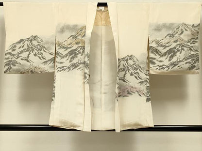 平和屋着物＃羽織　寿光織　遠山文　金銀糸　正絹　逸品　CABK3234in