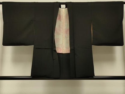 平和屋着物＃羽織　蔦の葉文　黒地　正絹　逸品　CABK3240in