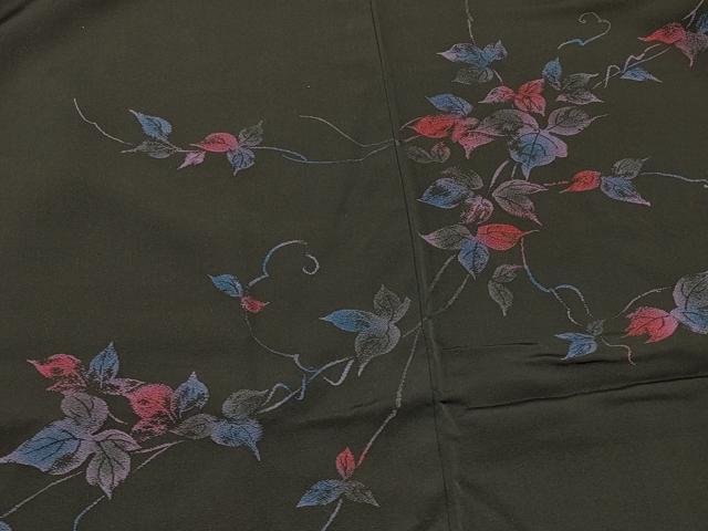 平和屋着物＃羽織　蔦の葉文　黒地　正絹　逸品　CABK3240in