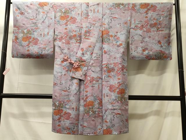 平和屋着物＃道中着　花車文　金彩　ロング丈　正絹　逸品　未使用　CABK3241in