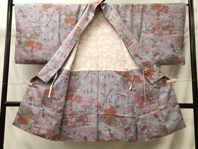 平和屋着物＃道中着　花車文　金彩　ロング丈　正絹　逸品　未使用　CABK3241in