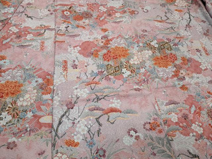 平和屋着物＃道中着　花車文　金彩　ロング丈　正絹　逸品　未使用　CABK3241in