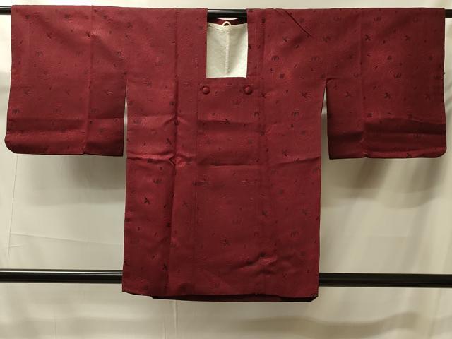 平和屋着物＃道行コート　お召地　枝花文　正絹　逸品　CABK3245in