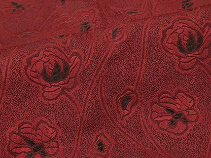平和屋着物＃道行コート　お召地　枝花文　正絹　逸品　CABK3245in