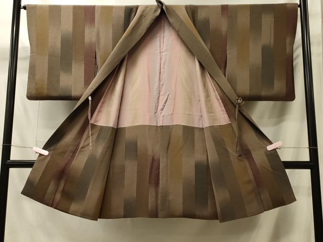 平和屋着物＃道中着　間道　暈し染め　ロング丈　正絹　逸品　CABK3246in