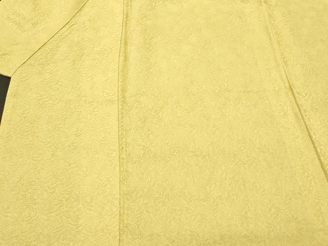 平和屋着物＃羽織　色無地　単衣　南天地紋　黃支子色　正絹　逸品　CABK3247in