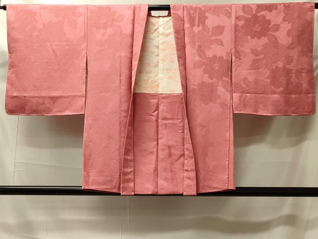 平和屋着物＃羽織　色無地　草花地紋　纁色　正絹　逸品　未使用　CABK3249in