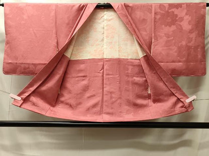 平和屋着物＃羽織　色無地　草花地紋　纁色　正絹　逸品　未使用　CABK3249in
