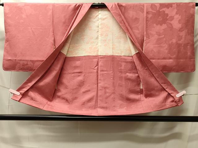 平和屋着物＃羽織　色無地　草花地紋　纁色　正絹　逸品　未使用　CABK3249in