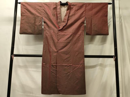 平和屋着物＃道行コート　雨コート　単衣　霞文　ロング丈　正絹　逸品　CABK3258in