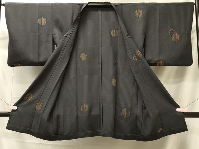 平和屋着物＃道行コート　単衣　雪輪枝葉文　金彩　ロング丈　正絹　逸品　CABK3262in