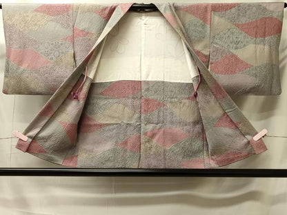 平和屋着物＃羽織　地紋起こし　草花文　正絹　逸品　CABK3266in