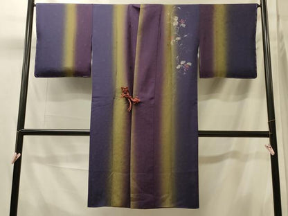 平和屋着物＃道中着　間道　南天文　暈し染め　ロング丈　正絹　逸品　未使用　CABK3275in